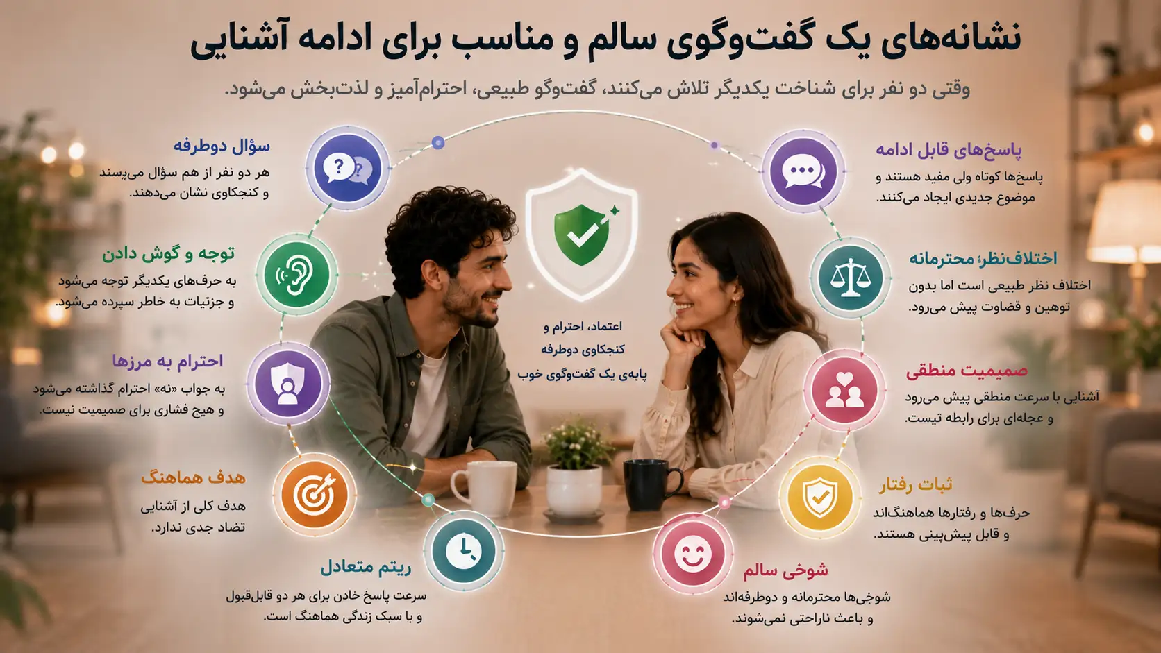 نشانه‌های یک گفت‌وگوی سالم و مناسب برای ادامه آشنایی